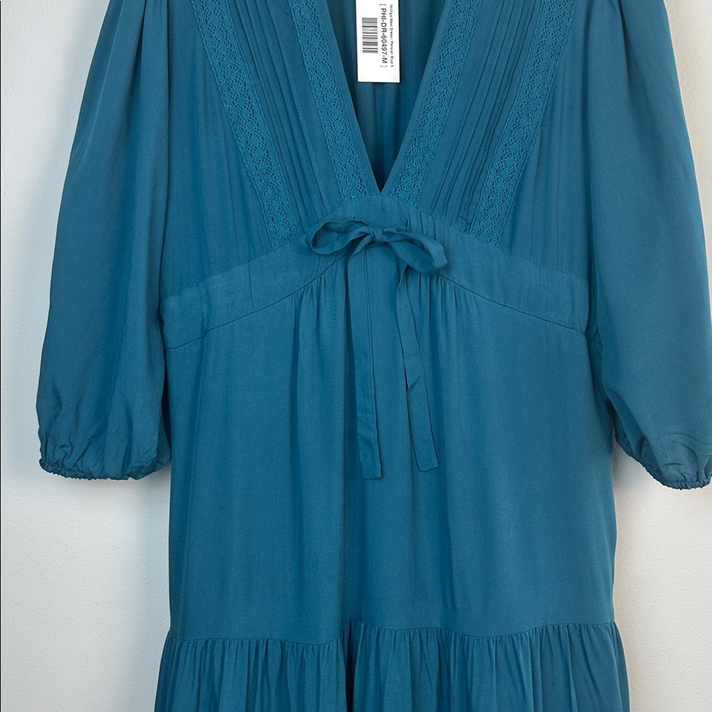 NEW Baltic Born Phillips Maxi Dress Persian Blue Medium Lined Tiered 3/4 Sleeves - Picture 5 of 16